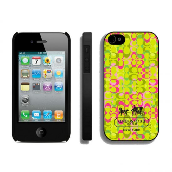 Coach In Confetti Signature Green iPhone 4 4S Cases AIP | Coach Outlet Canada